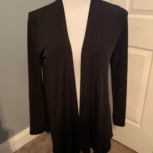 Nina Leonard Black Open Front Jacket